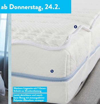 ALDI Matratze: 7-Zonen-Komfortschaummatratze Deluxe von dormia im Februar 2022